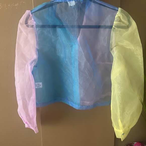 Color block transparent blouse - Picture 2 of 3